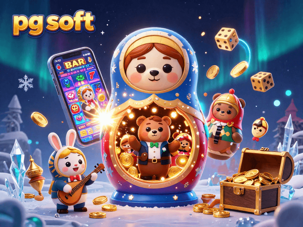 Experience thrilling gameplay with pg soft in this vibrant casino-themed illustration.