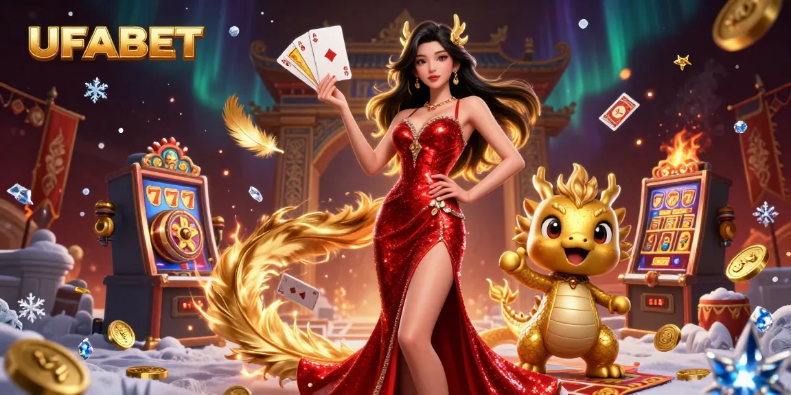 Spin the reels at UFABET with a mesmerizing 3D Asian casino illustration showcasing vibrant playfulness and thrilling excitement.