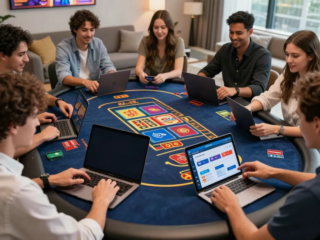 Players engaging at online casinos that accept credit cards in a vibrant digital environment.