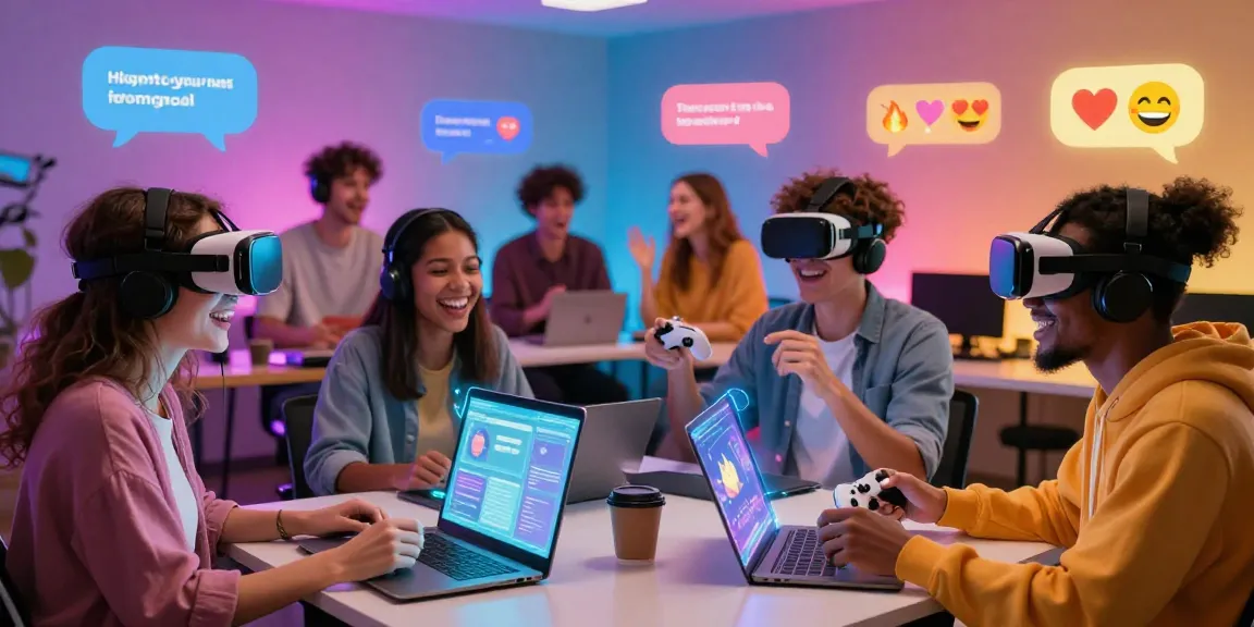 Exciting AI 18+ chat room atmosphere with diverse users engaging in playful conversations and vibrant backgrounds.