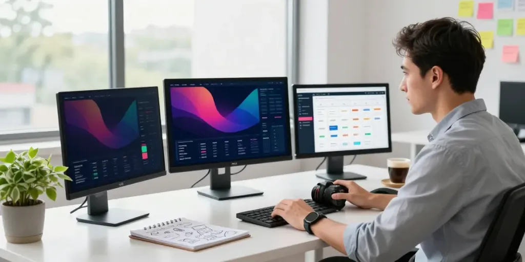 Content strategist analyzing instant indexing strategies in a modern workspace.
