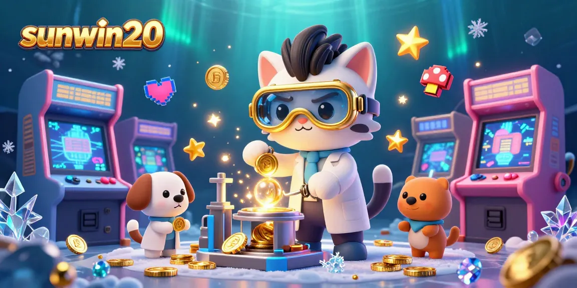 Experience thrilling gameplay at sunwin20, showcasing vibrant casino elements in a dynamic 3D scene.