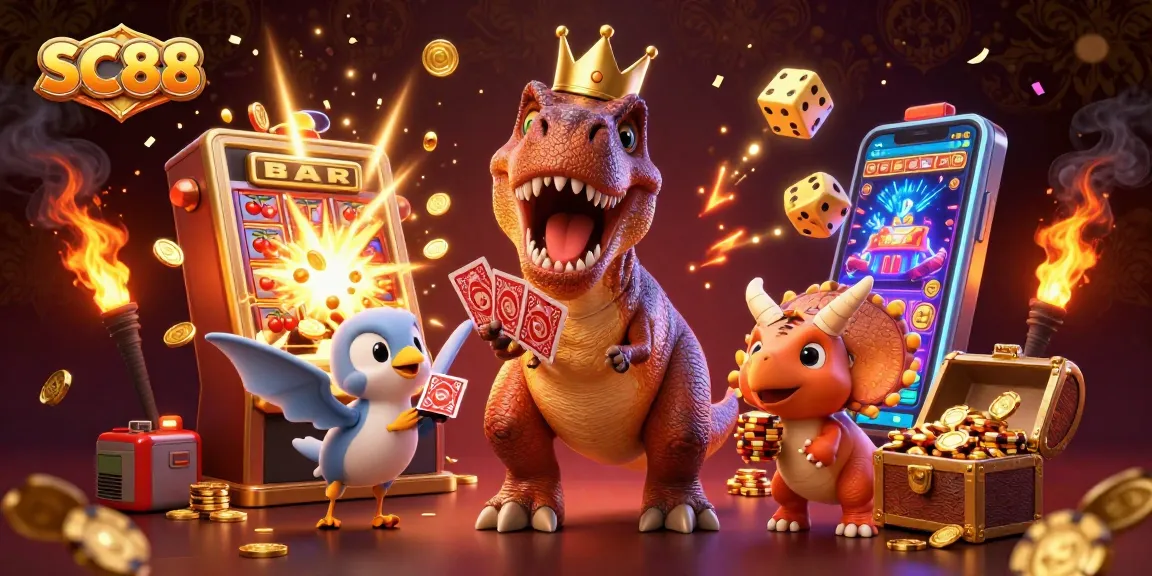 Experience thrilling jackpot wins at SC88 with animated characters, vibrant casino elements, and excitement.