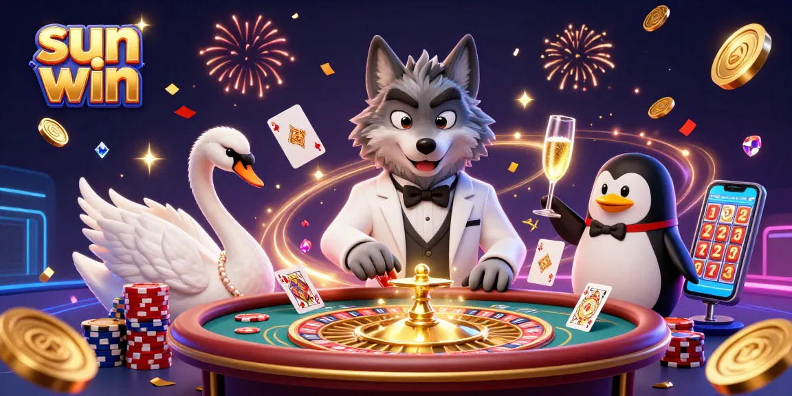 Experience thrilling gaming at sun win with a lavish baccarat ambiance featuring exquisite characters and dynamic casino elements.