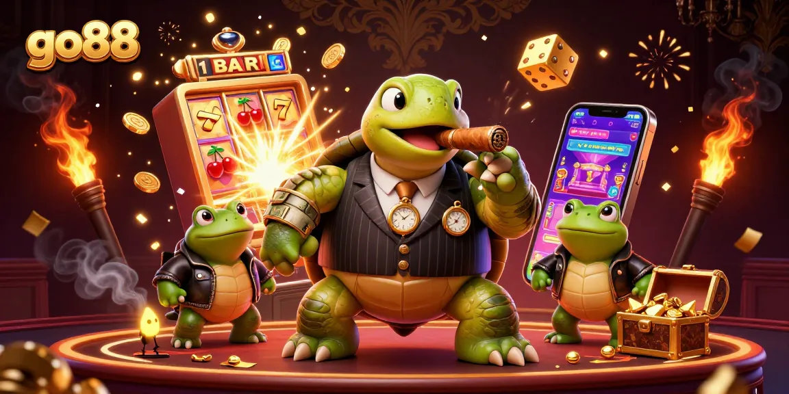 Experience thrilling gameplay with go88's vibrant casino adventure featuring a unique turtle mobster!